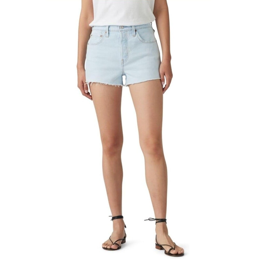 LEVI'S WOMEN'S 501 ORIGINAL DENIM JEAN SHORTS STRETCH LIGHT WASH SIZE 30